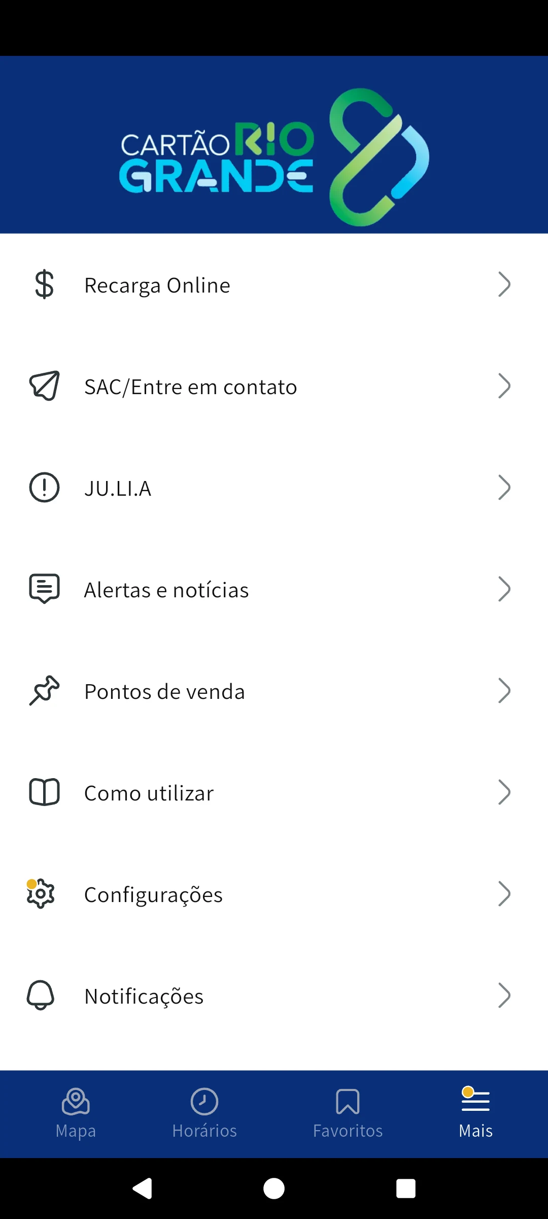 Cartão Rio Grande screenshot